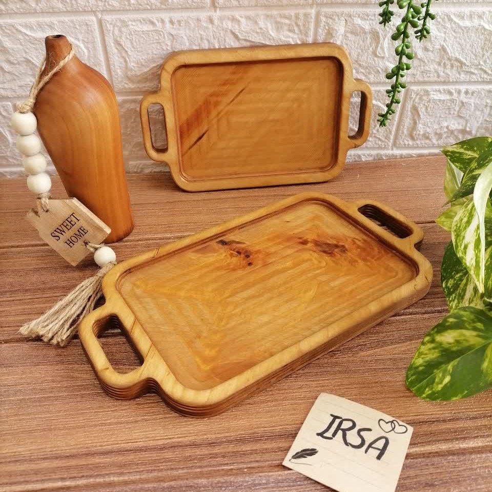 سینی چوبی دسته دار سایز بزرگ