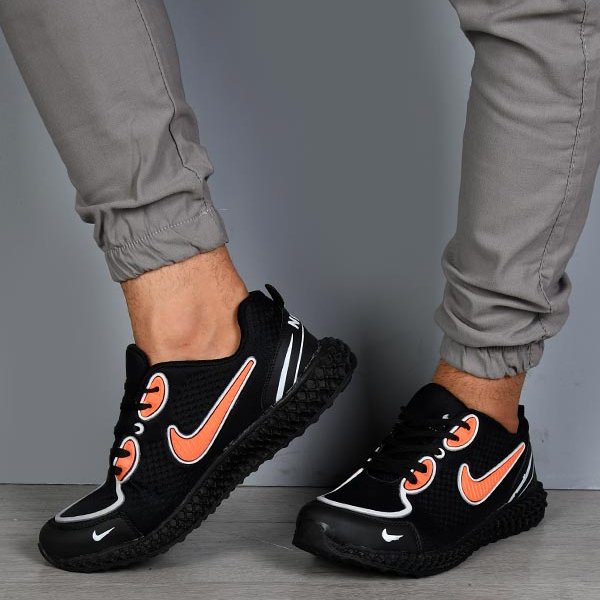 کفش مردانه سایز 43 مدل nike مشکی نارنجی