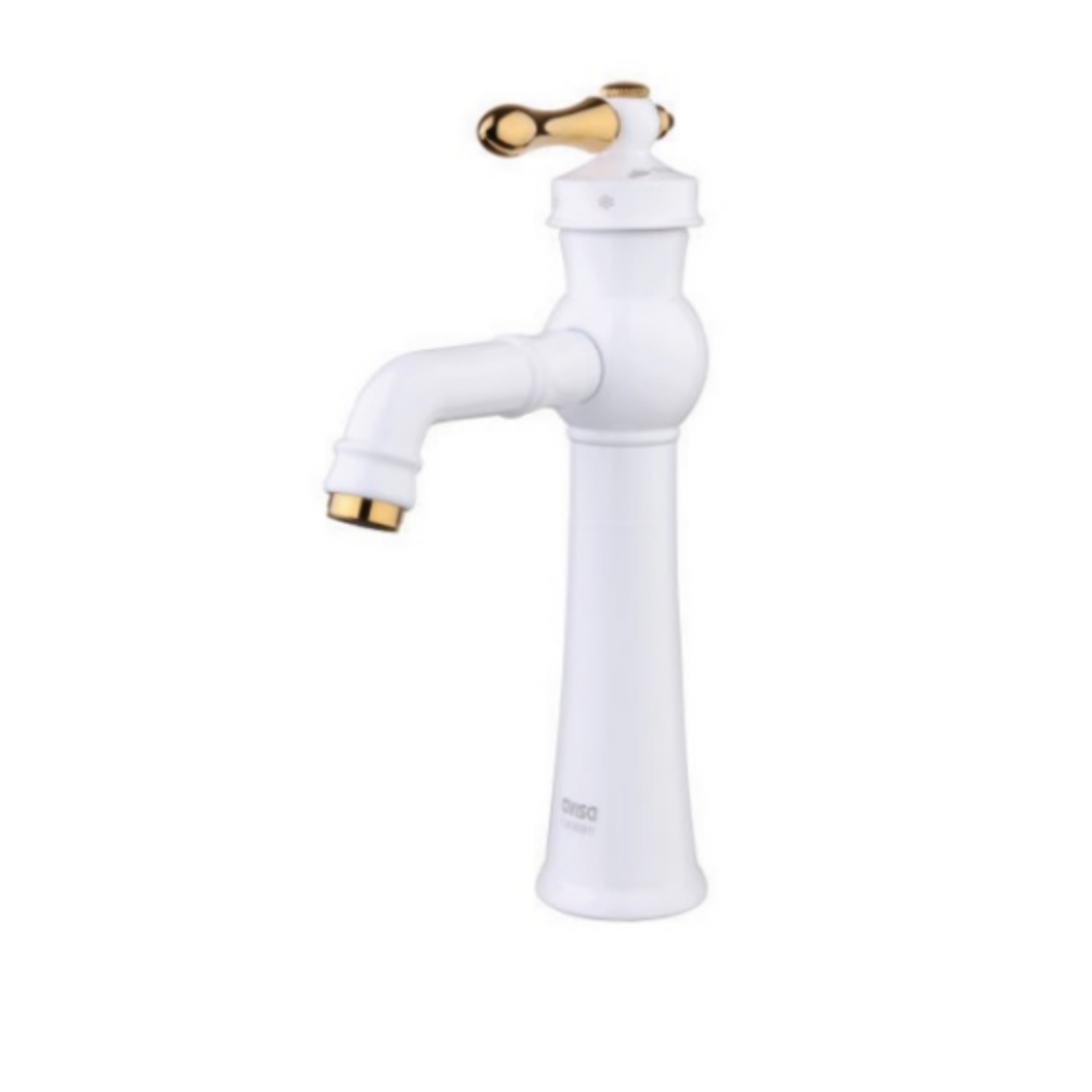 شیر روشویی پایه بلند آویسا مدل آدریانا سفید طلا با طراحی رنگ خاص