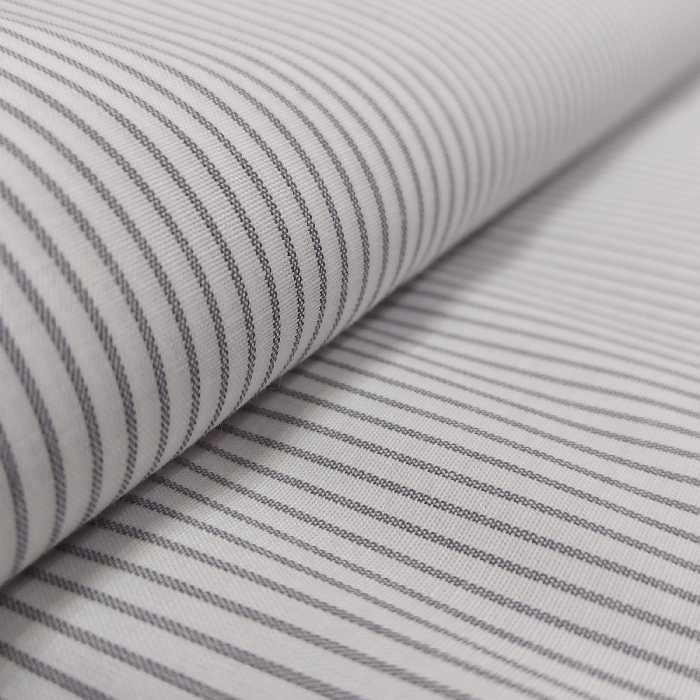 پارچه پیراهنی مردانه قواره سایز ایکس ایکس لارج تترون پیراهنی طرحدار راهراه زمینه سفید طرح 9 عرض 150 سانتی متر