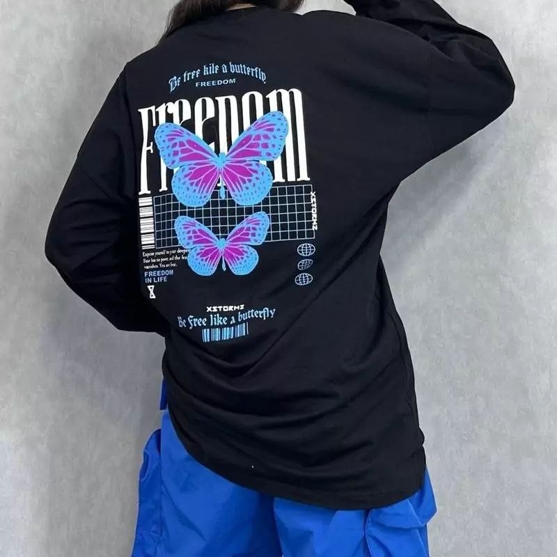  بلوز فینگردار مدل پروانه نخ پنبه مشکی 