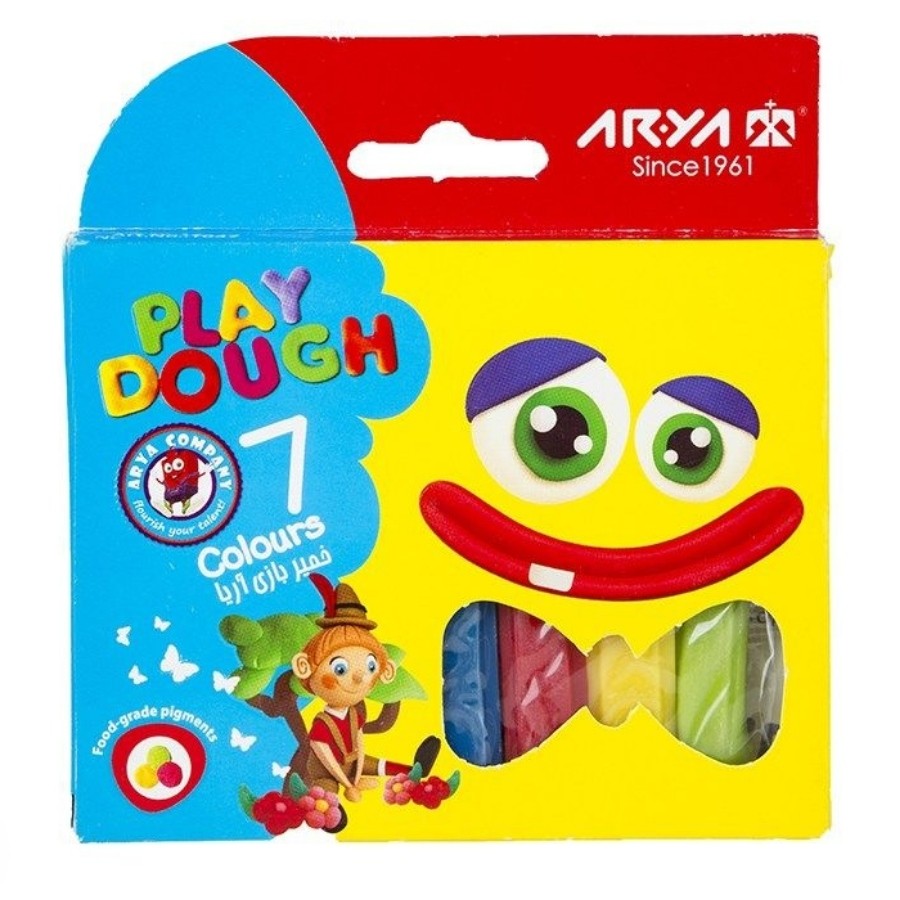 خمیر 7 رنگ مقوایی آریا