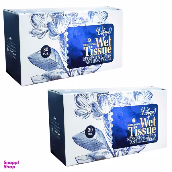 دستمال مرطوب ویهان (Vihan) مدل آنتی باکتریال مجموعه 2 عددی
