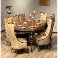 میزناهارخوری هشت نفره تمام چوبی ماتینا