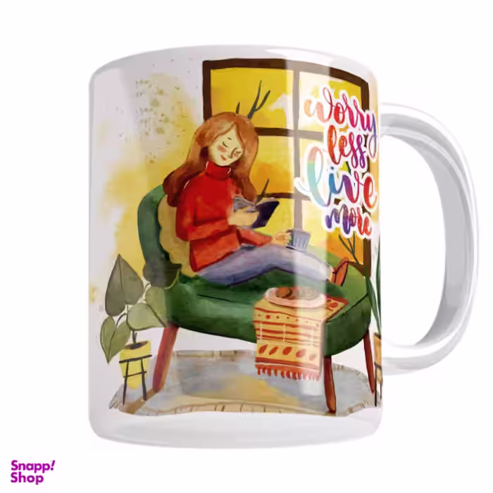 ماگ جمله انگیزشی مدل Worry less live more