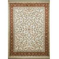 فرش ماشینی افرند 1200 شانه گل برجسته زمینه کرم کد 2222 (یک و نیم متری)