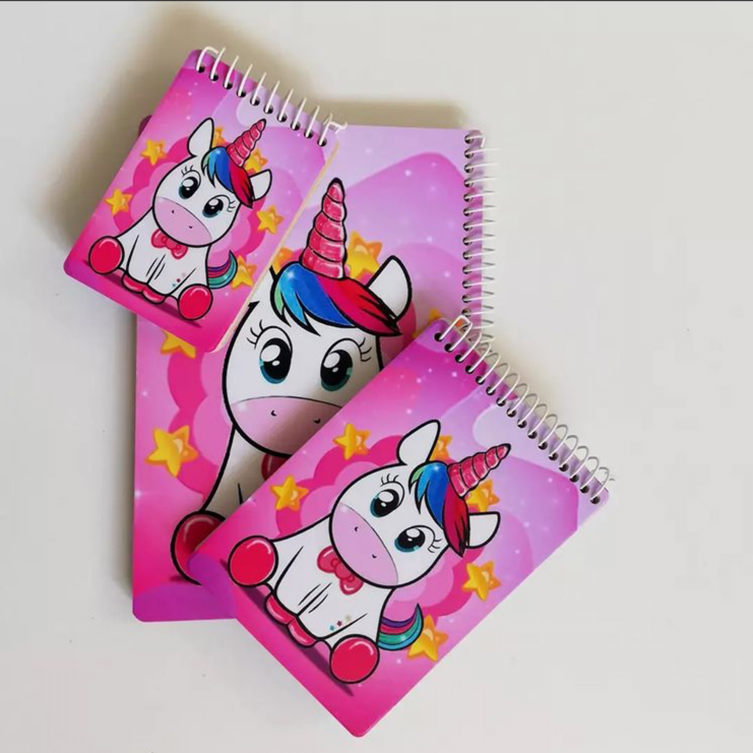 ست سه عددی دفترچه طراحی کرافت طرح یونیکورن صورتی