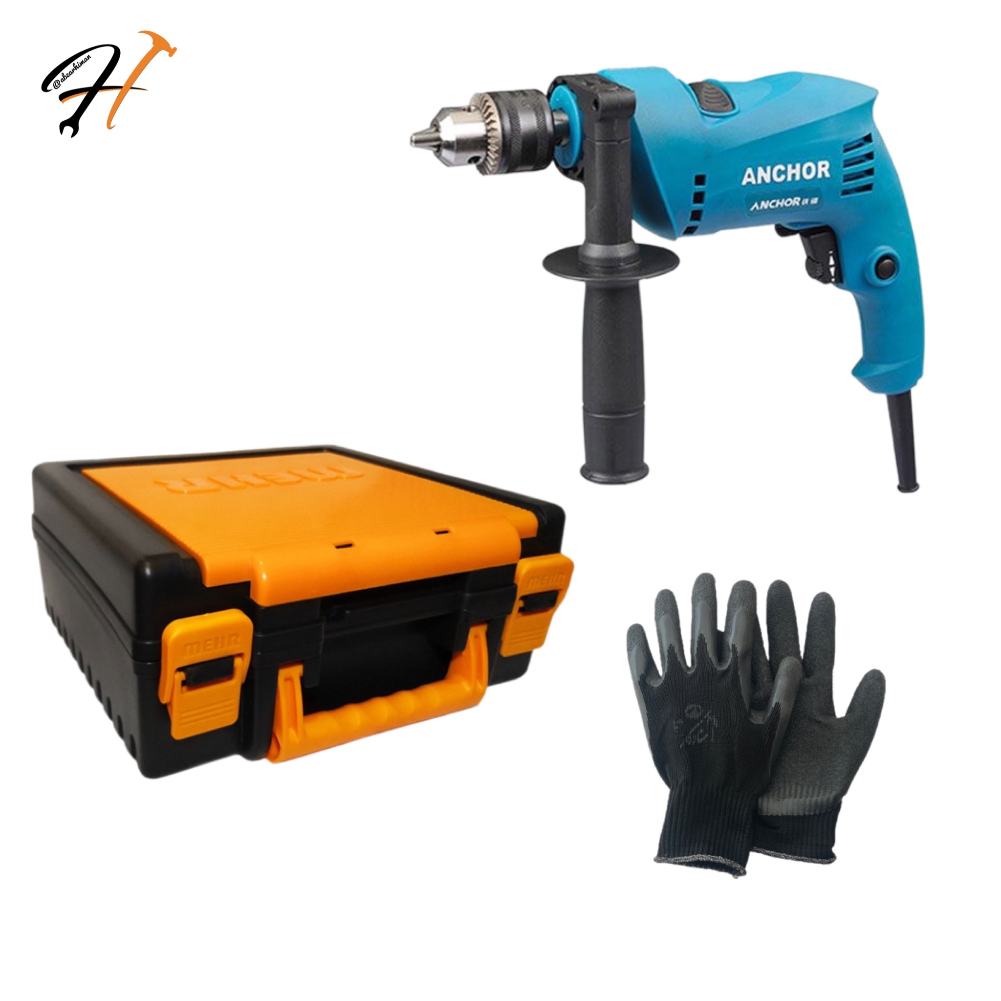 فروش ویژه دریل چکشی Anchor به همراه کیف دریلMehr و دستکش کار ضدبرش(ارسال رایگان)