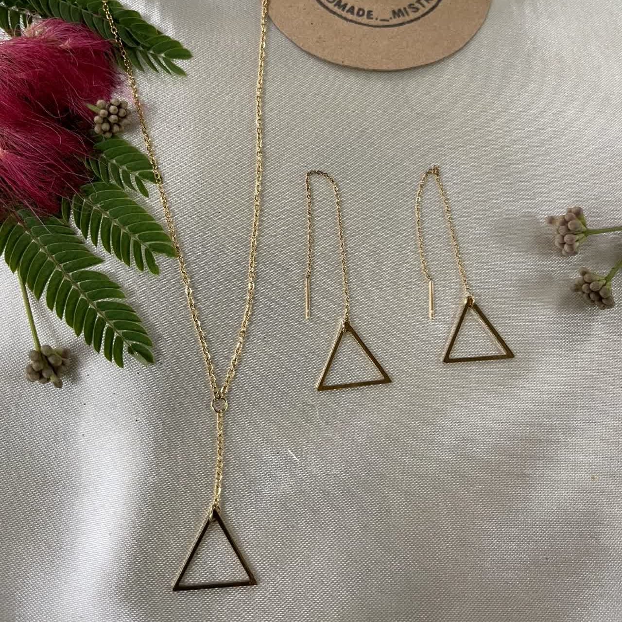 نیم ست استیل مثلثی رنگ ثابت 