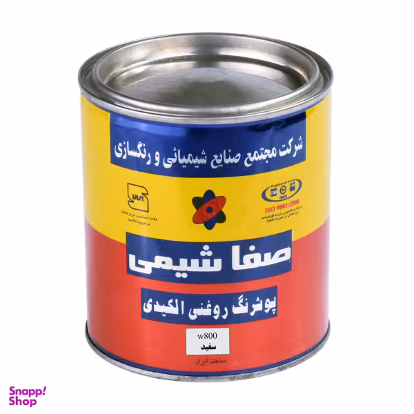 رنگ روغنی الکیدی براق سفید صفاشیمی کد 800 وزن 1 کیلوگرم