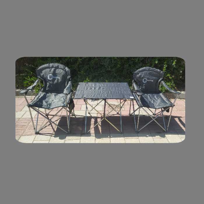 صندلی کمپینگ ست دو نفره رنگ ذغالی 