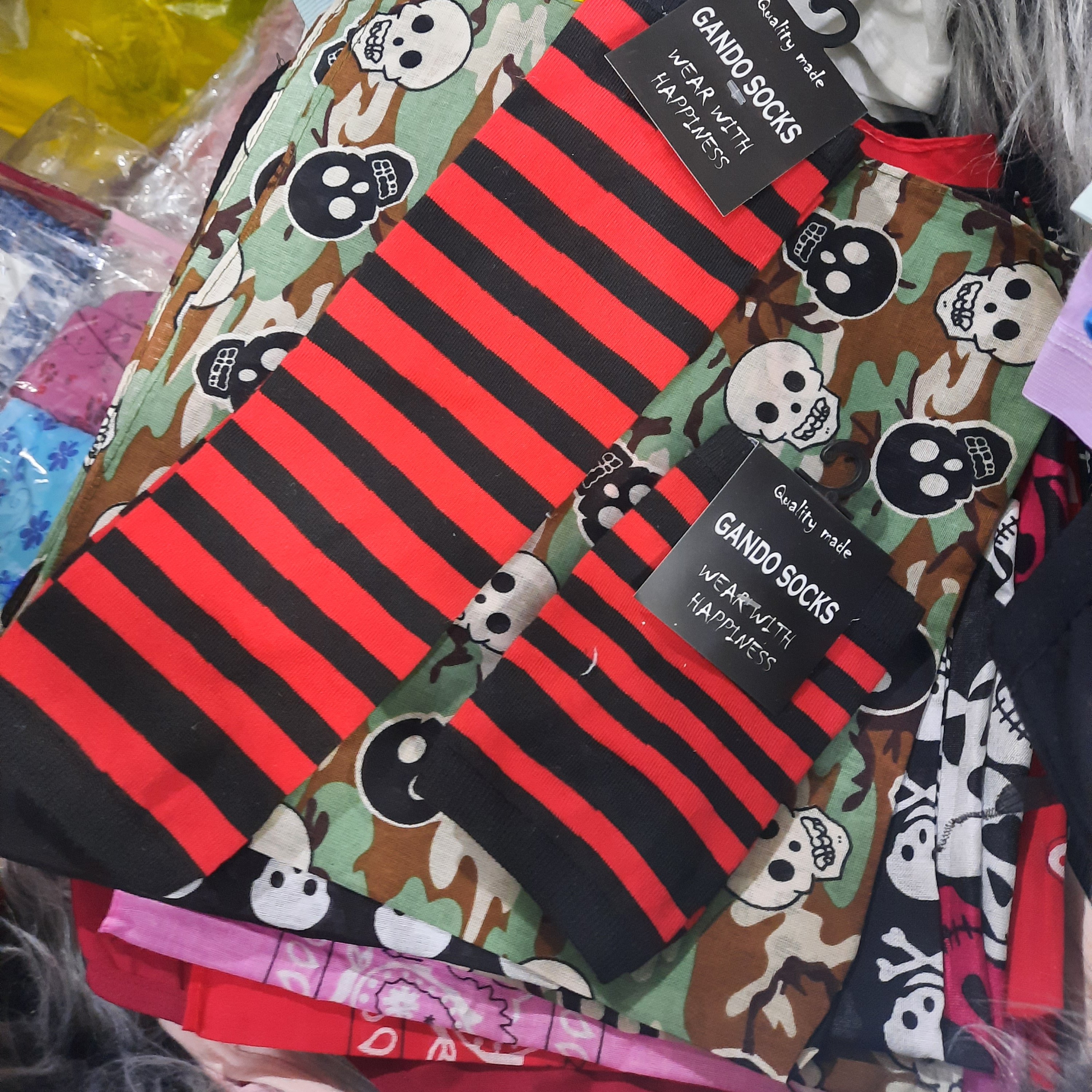 ست ساق دست و دستکش اسپرت گنگ راه راه قرمز 