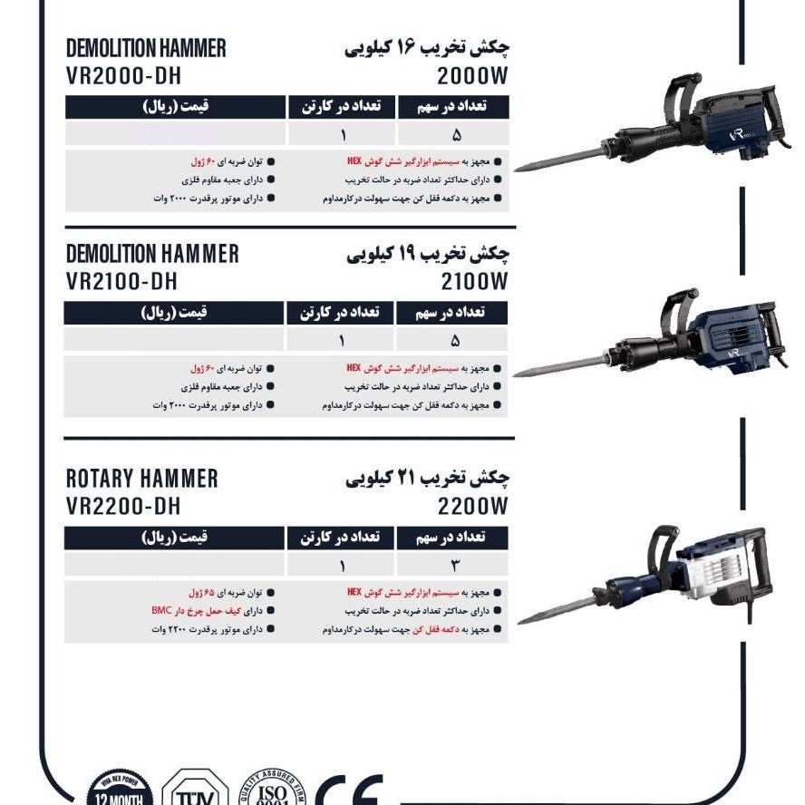 بتن کن 16 کیلوی تک کاره 2000 وات