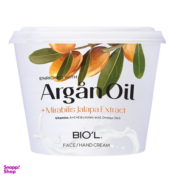 کرم دست و صورت بیول (Biol) حاوی عصاره روغن آرگان 250 میلی لیتر