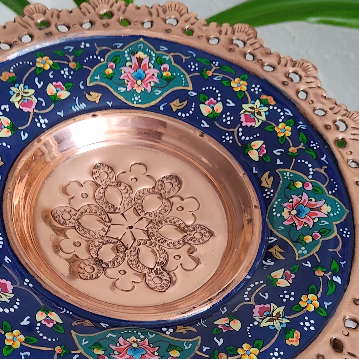 شیرینی خوری پایه دار مس و پرداز