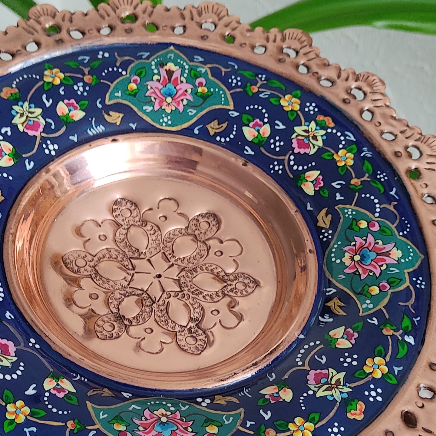 شیرینی خوری پایه دار مس و پرداز