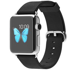 ساعت هوشمند اپل سري 1مدل 38mm Stainless Steel Case with Black Classic Buckle -MJ312