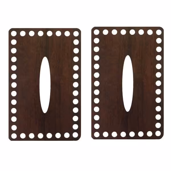 کفی تریکو بافی چوبی مستطیلی به طول 20 سانتی متر بسته 2 عددی