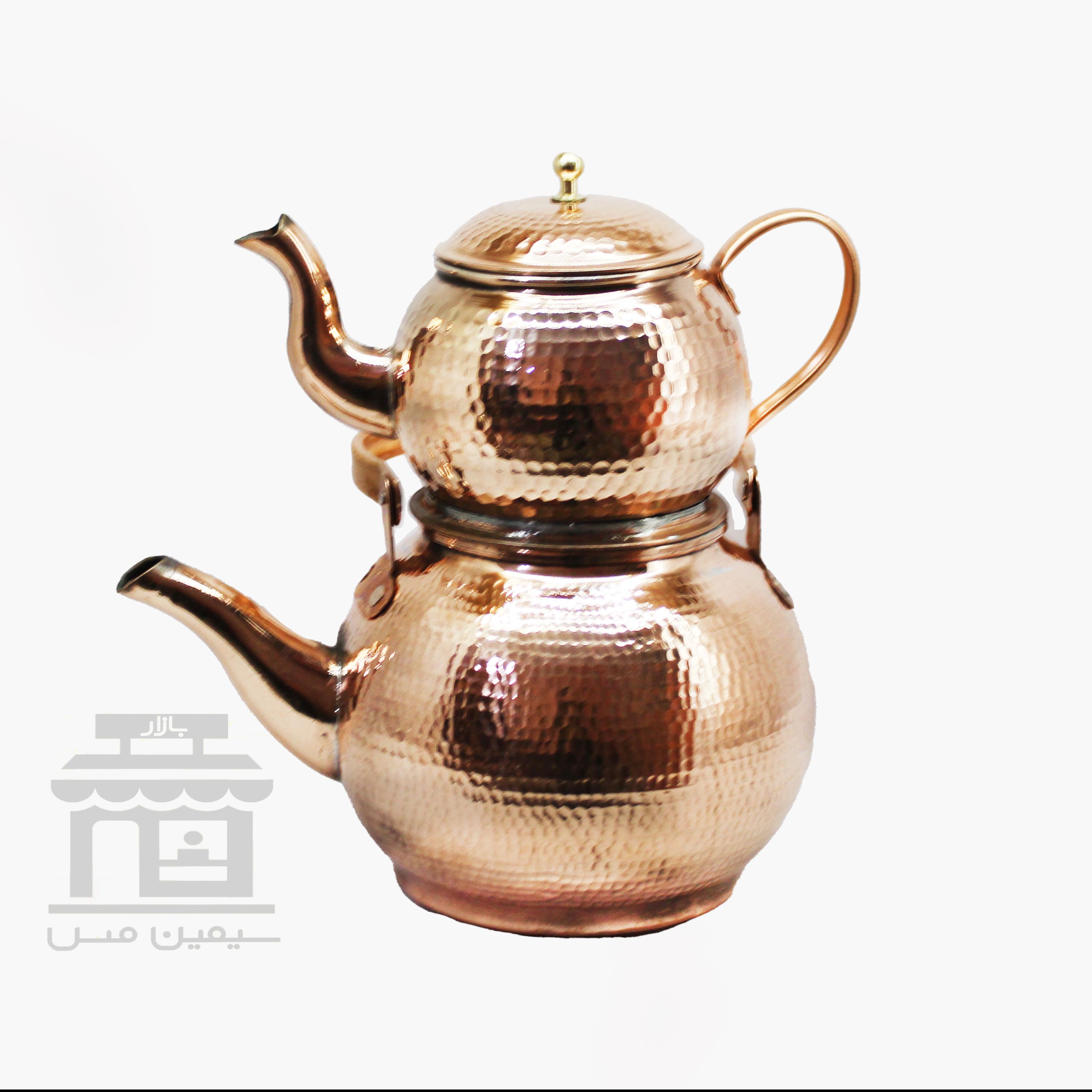 کتری و قوری شکمی سیمین مس