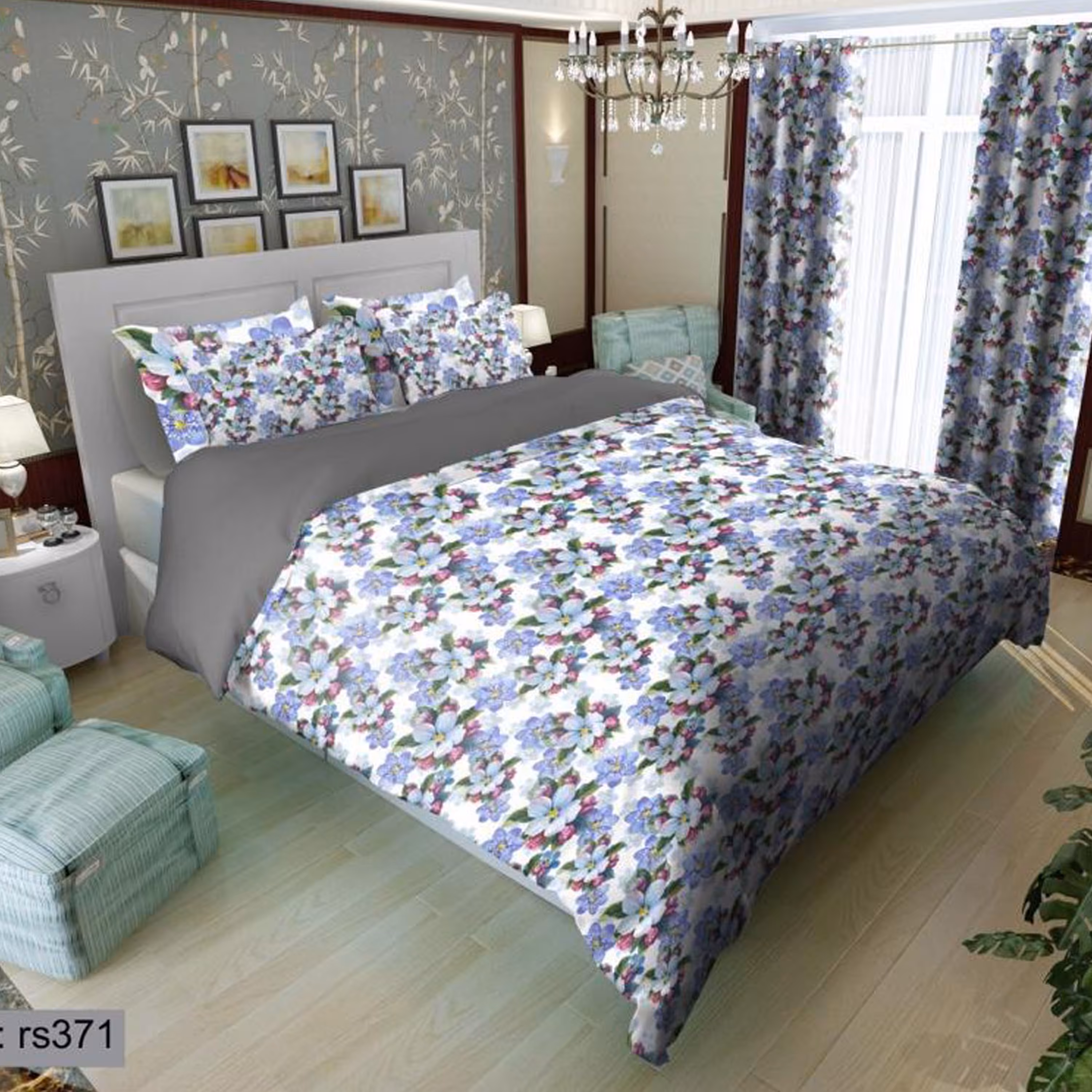 سرویس روتختی 1 نفره تنسل چاپی برندترک لند (Turk Land)  کد rs 371
