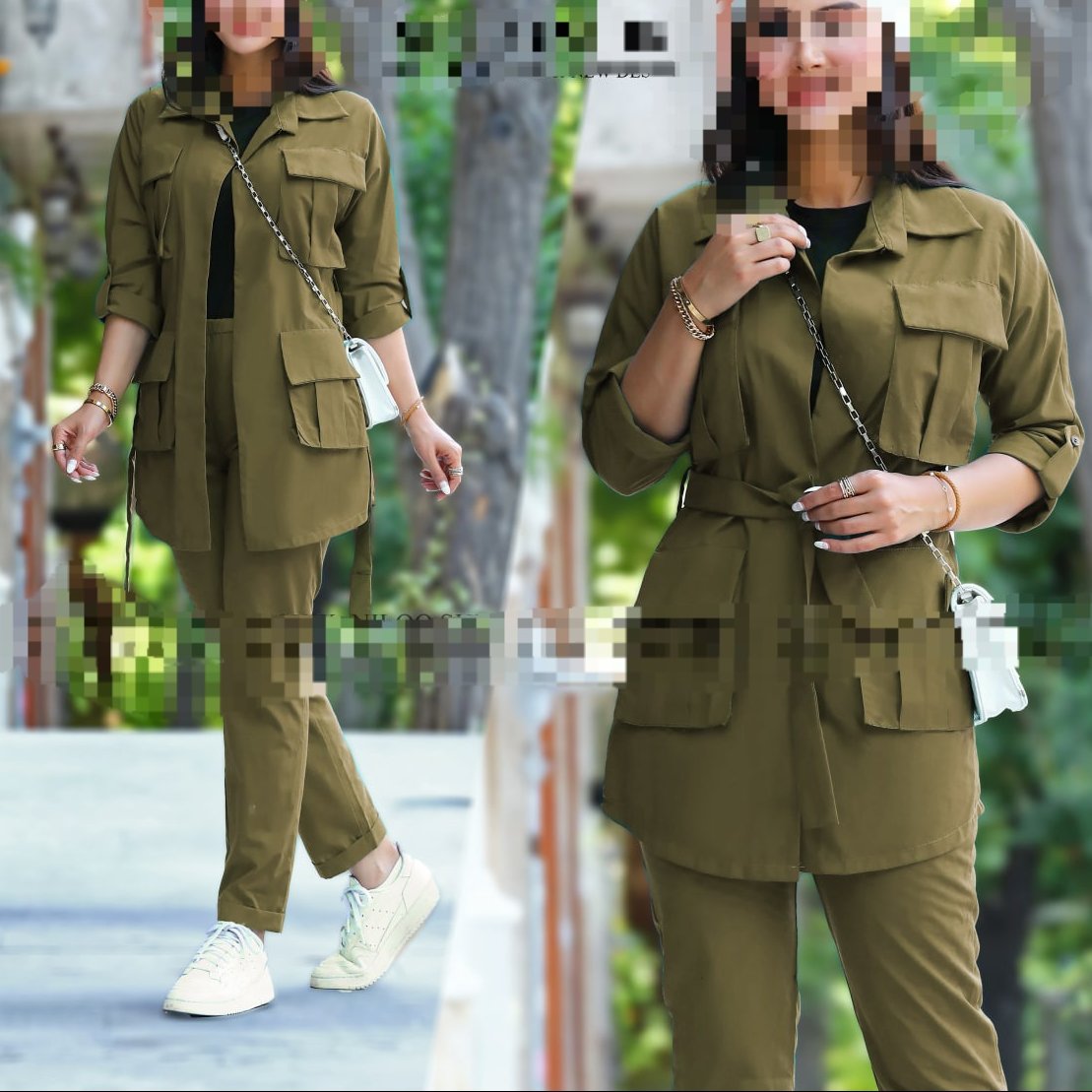  مانتو شلوار دانشجویی مدل باران کت شلوار جنس داکرون دانشجویی اداری 