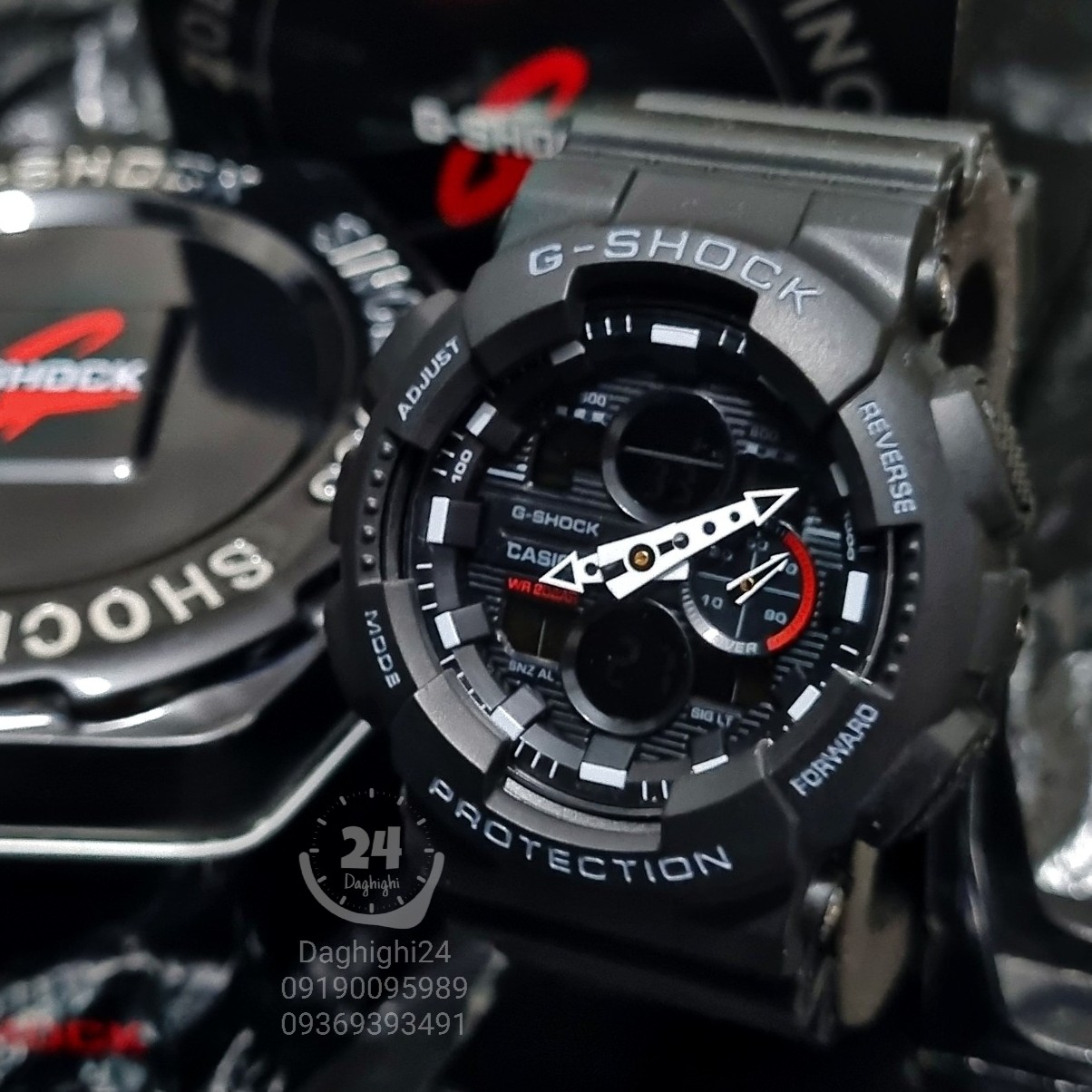 ساعت مچی اسپرت جی شاک (GSHOCK)فول بلک
مدل  GShock GA1401A1ER موتور دو زمانه (عقربه پمپی هیدرولیک)