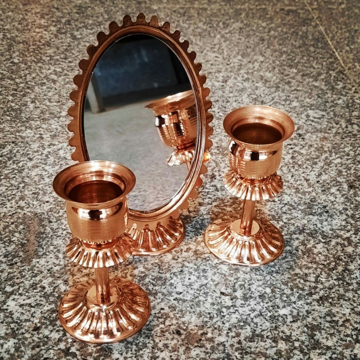 ست اینه و شمعدان مسی (نانو شده)