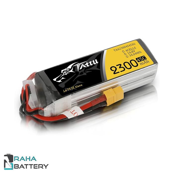 باتری لیتیوم پلیمر 4 سل Tattu 2300mAh 45C