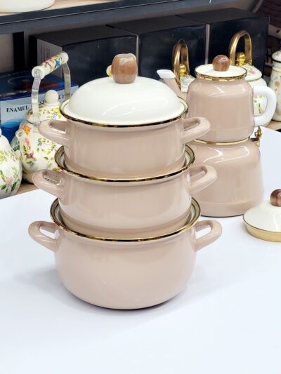 ست قابلمه 3تایی کرم