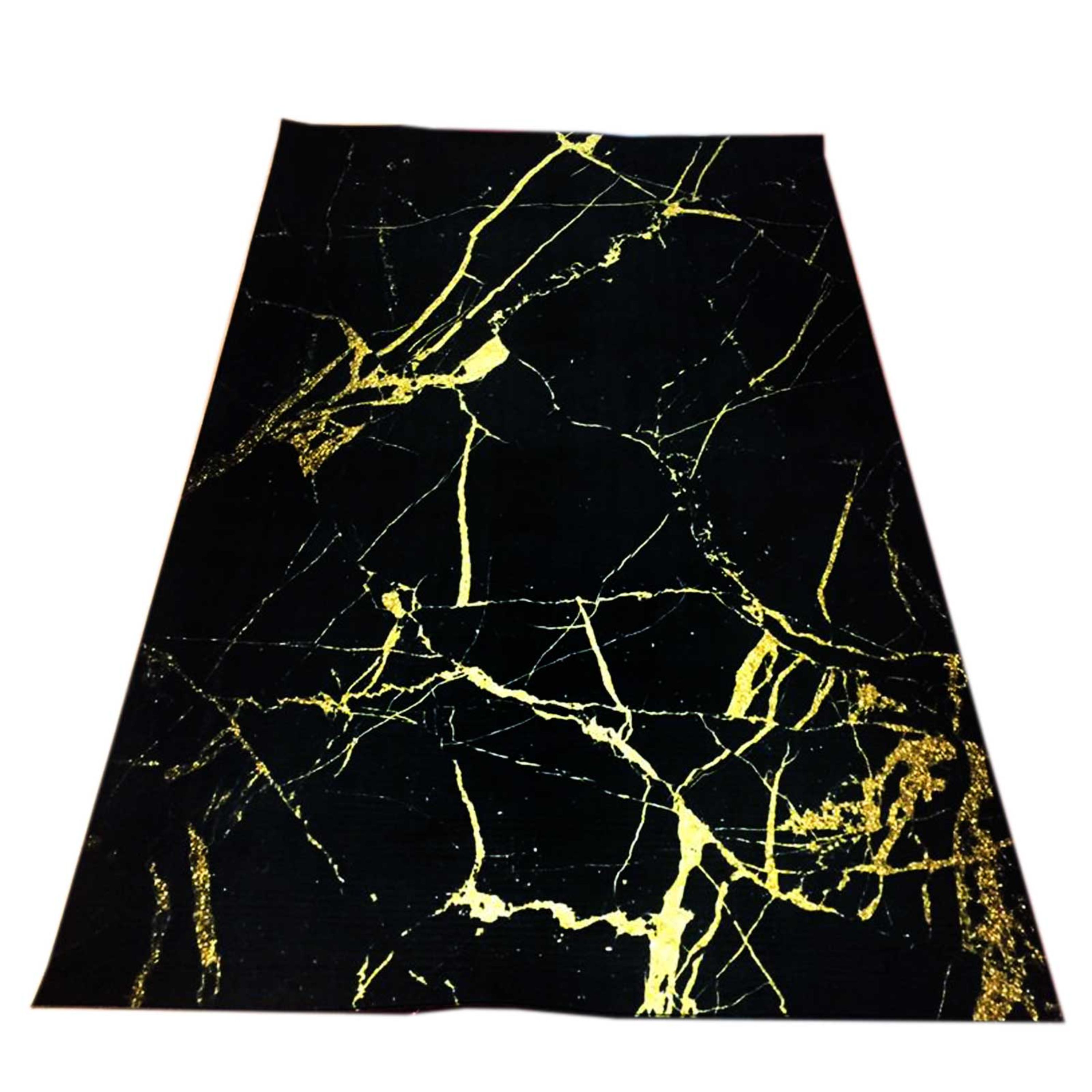 فرشینه کاشان طرح رگه های طلایی چاپی سایز 1.5 در 2.20