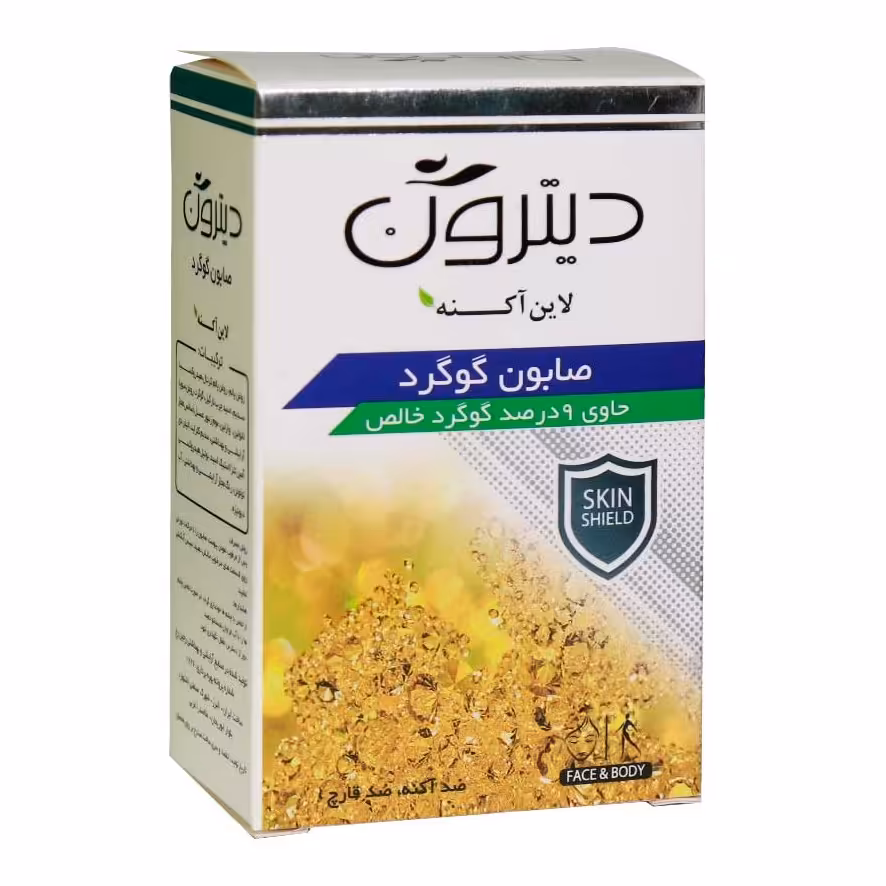 صابون گوگرد 9 درصد دیترون مناسب پوست های چرب جوش دار و مختلط 110 گرم