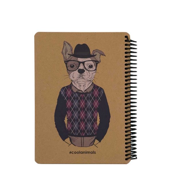 دفترچه سایز A5 سیمی 100 برگ دات نوت سری Coolanimals طرح اسپورت داگ 2