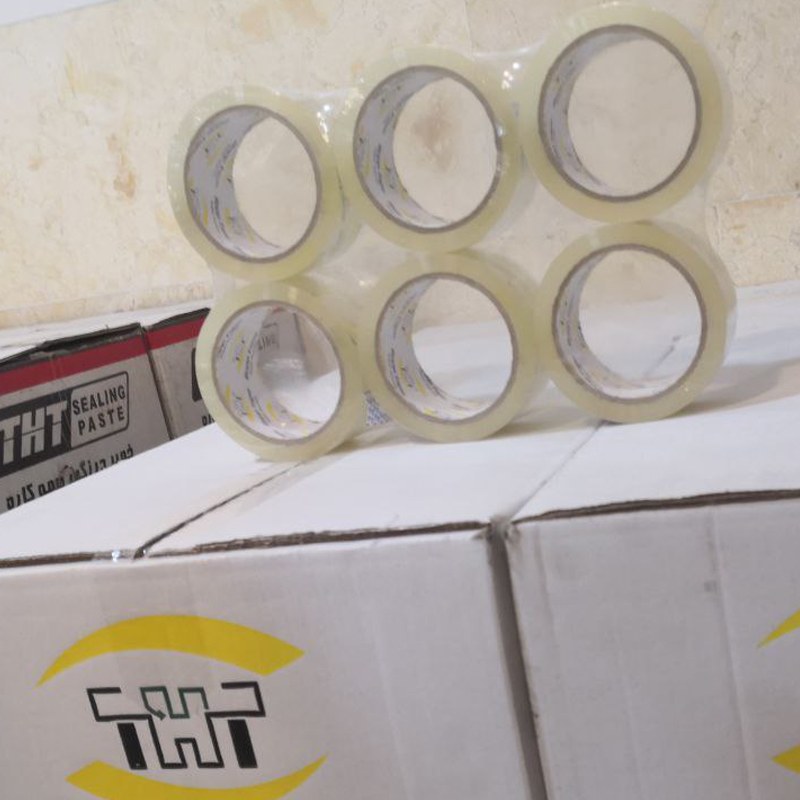  چسب پهن 5 سانت  90 یارد THT بسته 6 عددی