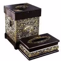 ست سطل و جا دستمال کاغذی چوبی  مدل رویال کد 400