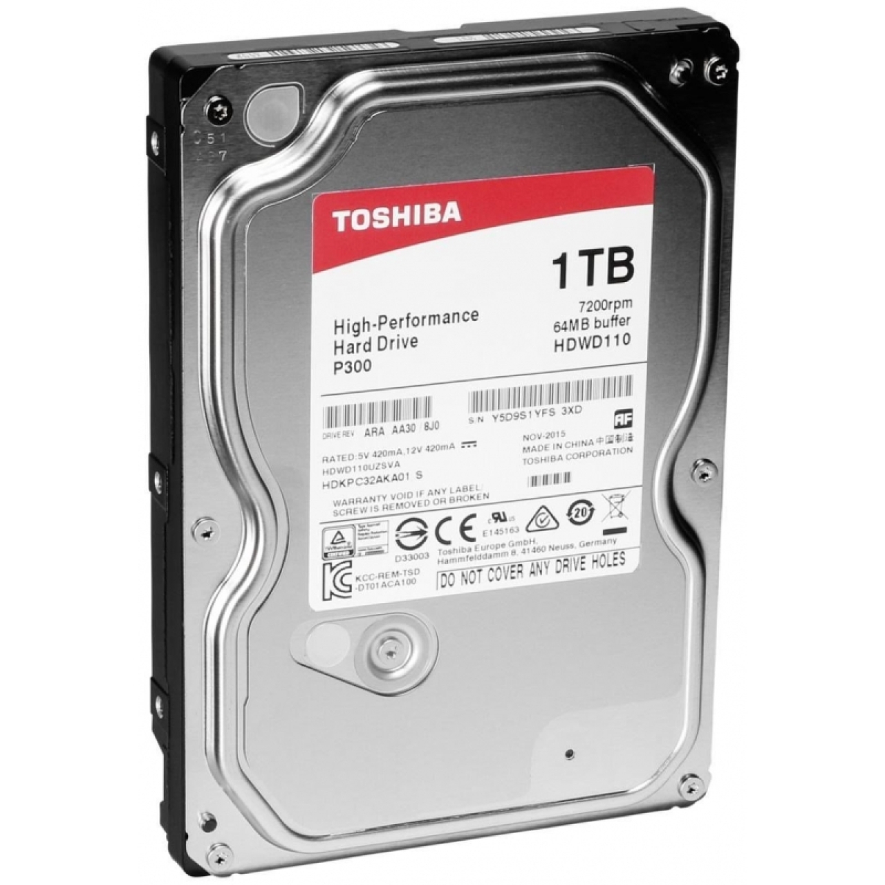 هارددیسک اینترنال توشیبا مدل P300 BULK HDWD110UZSVA ظرفیت 1 ترابایت