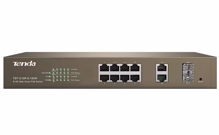 سوئیچ 8 پورت PoE تندا مدل تی ای اف 1210 پی 150 وات