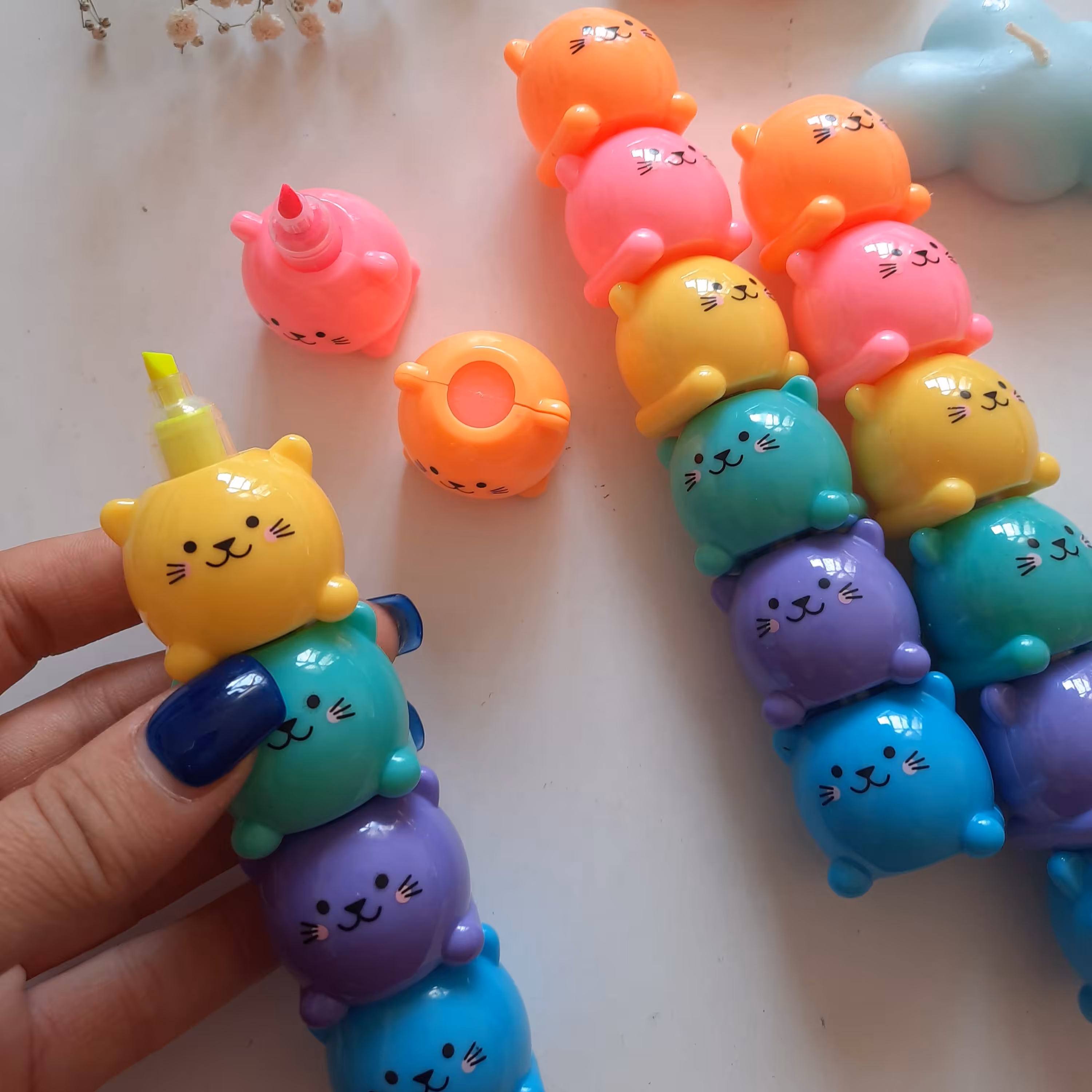 ماژیک هایلایتر فانتزی طرح خرس 6 تایی