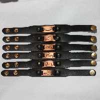 10 عدد دستبند چرمی یا فاطمه، یاحسین یا ابالفضل یا رقیه یا زینب حکاکی لیزری