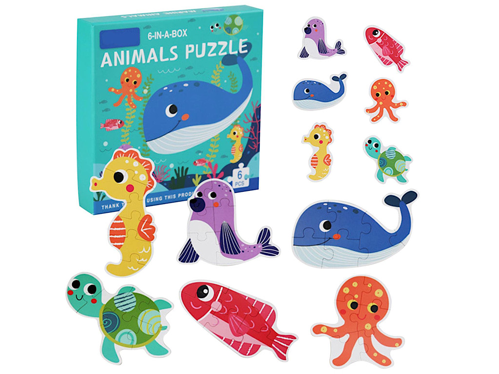 پازل چوبی شش قطعه و شش وجه طرح دار هارد باکس