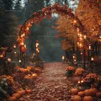 بک دراپ پاییزی با شمع | گرافیک با طعم تربچه