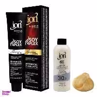 رنگ مو آیون (Ion) شماره 10.0 حجم 120 میلی‌لیتر رنگ بلوند پلاتینه + اکسیدان مدل آیون 30vol نه درصدی حجم 180 میلی‌لیتر