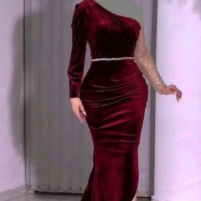 پیراهن شب زنانه مخمل مدل مجلسی