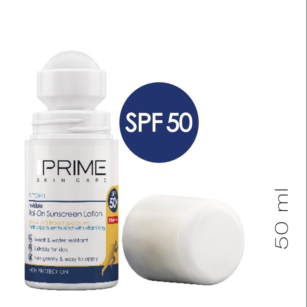 لوسیون ضد آفتاب رولی پریم بی رنگ با SPF50