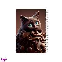 دفترچه یادداشت بامبیلیپ مدل چوبی طرح گربه شکلاتی کد 6145996