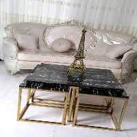 میز عسلی و جلو مبلی مدل پیتزایی مربع(آبکاری درجه 1 فورتیک)(ارسال با باربری و به صورت پس کرایه)