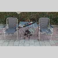 صندلی مسافرتی رنگ ذغالی(ست 2 نفره)