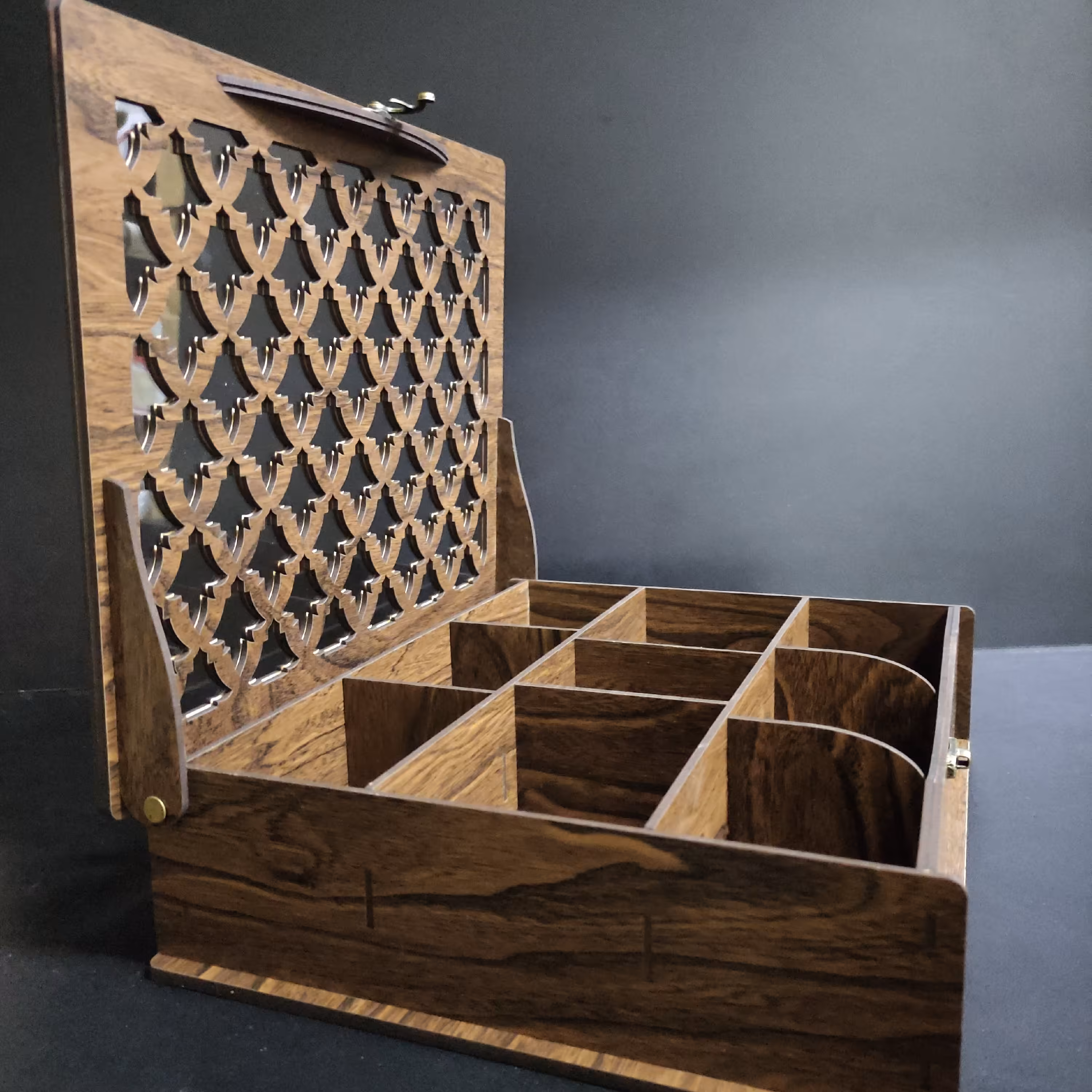 جعبه پذیرایی طرح چوب جنگلی قفل دار