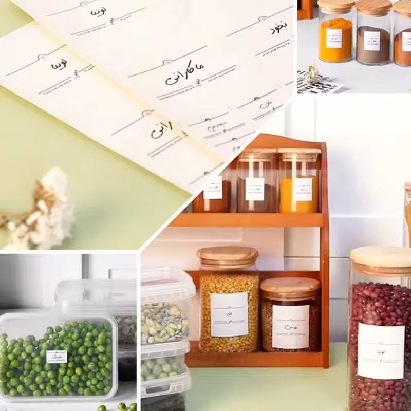 برچسب ادویه و حبوبات مجموعه 76 عددی