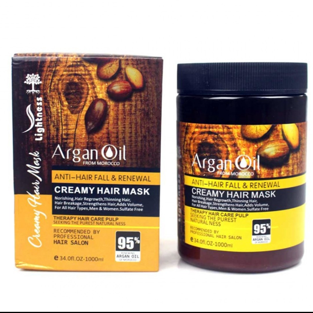 ماسک مو لایتنس مدل argan oil حجم 1000 میلی لیتر