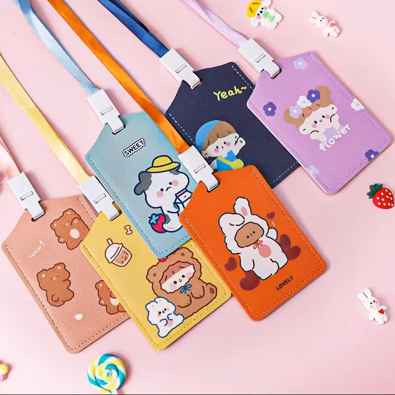 جا کارتی بایندر بنددار کیوت با طرح عروسکی فانتزی جنس چرم 8 طرح